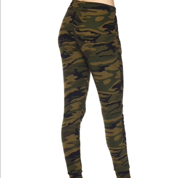 Soft Olive Green Camouflage Joggers - Picture 6 of 7